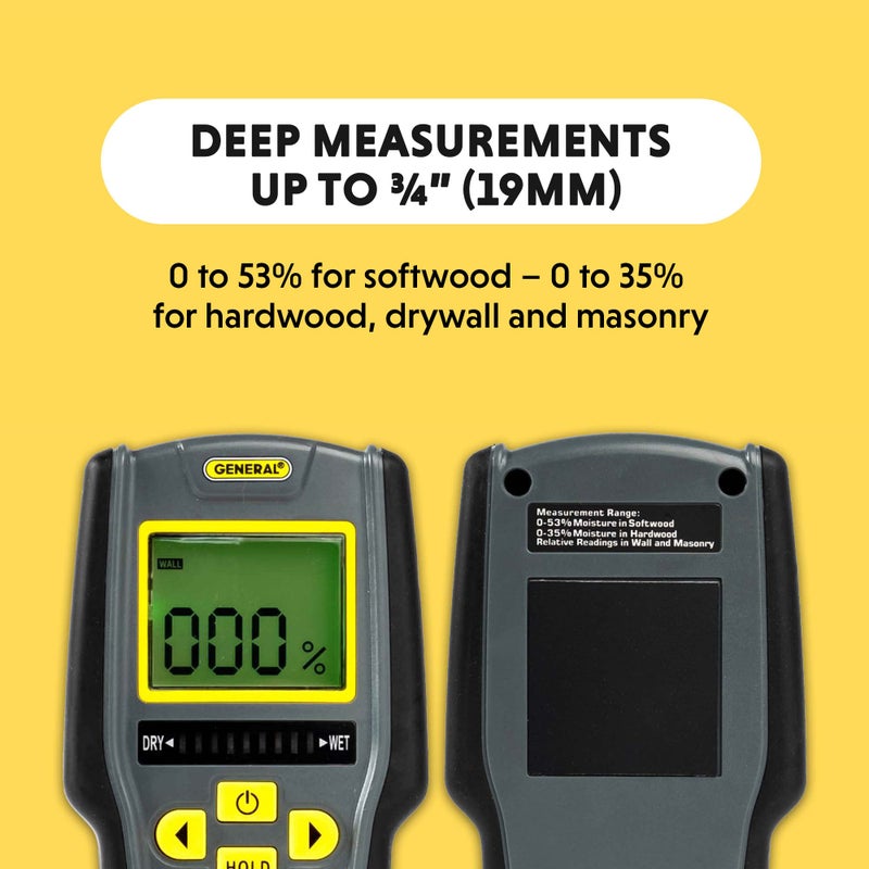 General Tools مقياس الرطوبة الرقمي من جنرال تولز MMD7NP - مستشعر الرطوبة - بدون دبابيس وغير جراحي - Image 4